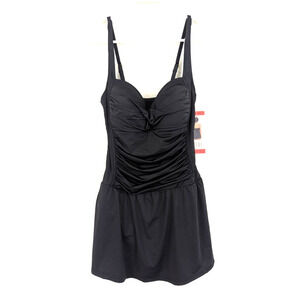 NEW Rose Marie Reid sz M 8-10 One Piece Swimsuit Swimdress black 1817